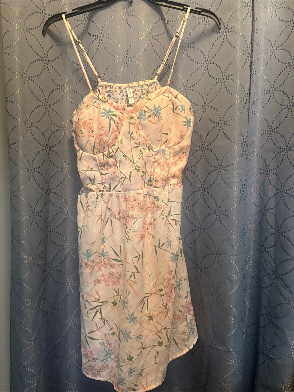 Xhilaration Pink Floral Smocked Sundress